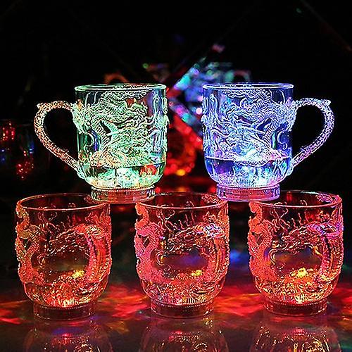 Creative Dragon LED Inductive Rainbow Party Flashing Light Whisky Mug Beer Cup