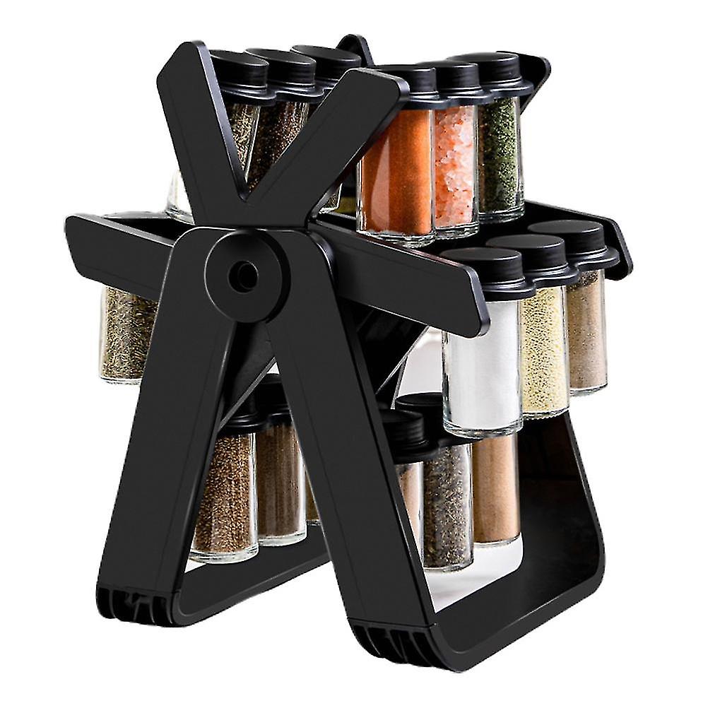 18-Bottle Rotating Spice Rack for Countertop Storage