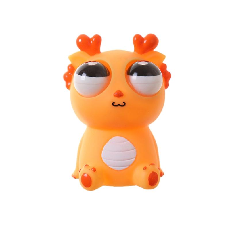 Cartoon Dragon Squeeze Doll Soft Pinch Toy Eye-popping Dragon Toy Funny Eyeball Burst Animal Doll St