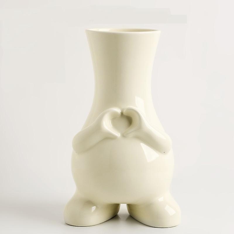 White Ceramic Vase,flower Vase For Home Office Dcor