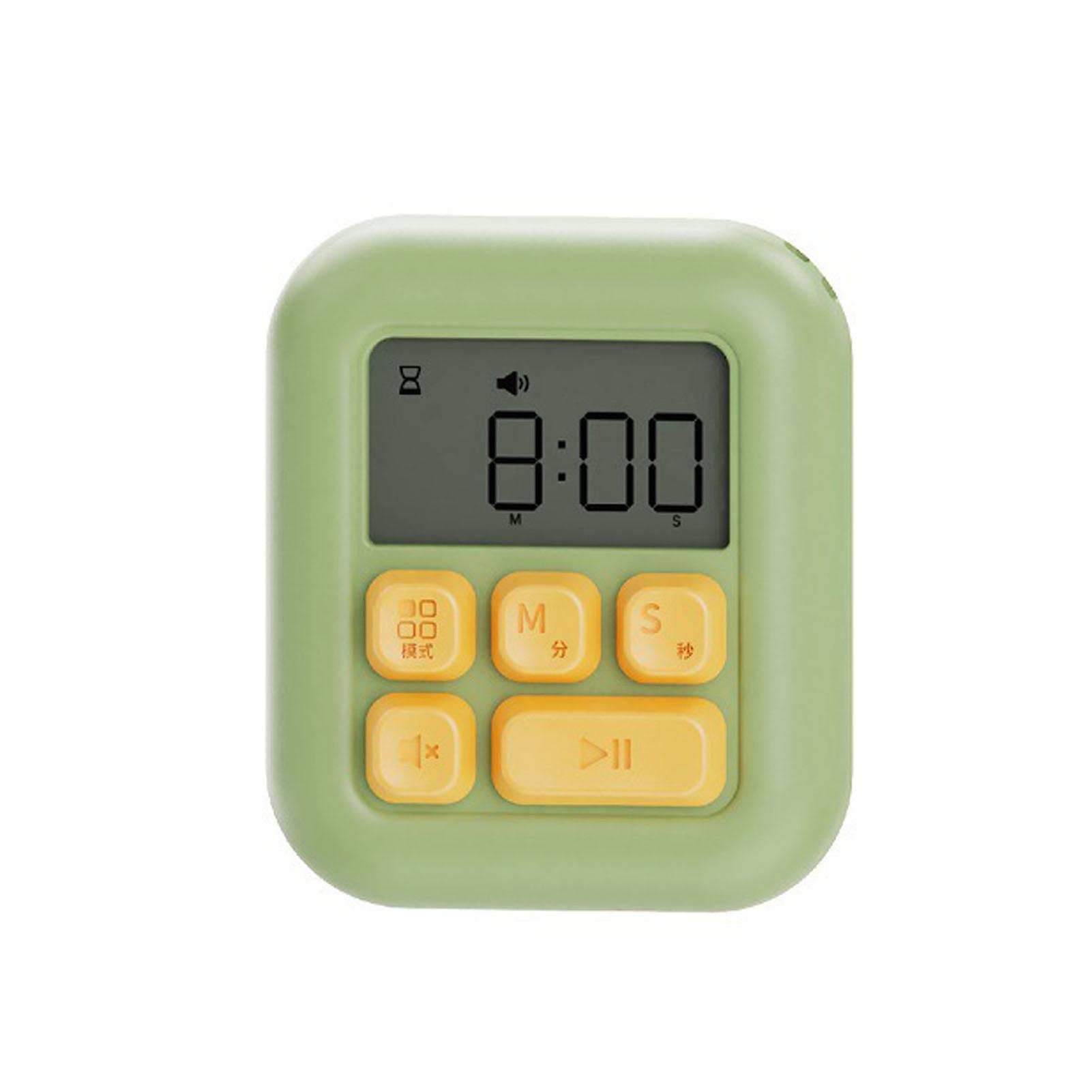 Green Magnetic Kitchen Timer with Loud Alarm - Simple to Use for Cooking, School, or Office