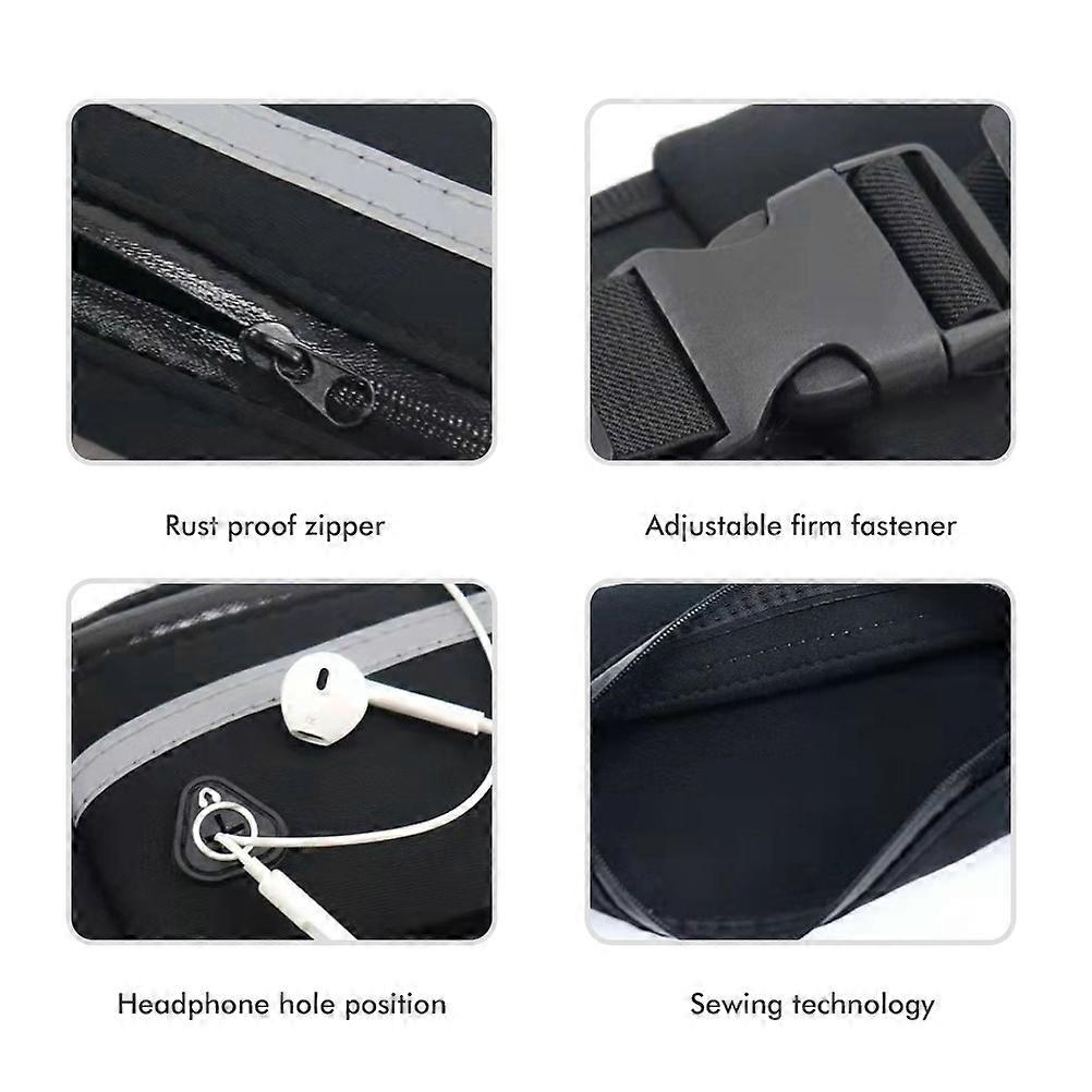 اليدين المقود الحرة مع سستة الحقيبة عاكس تشغيل المقود حقيبة الخصر حزمة للركض في الهواء الطلق المشي ليلة الجري