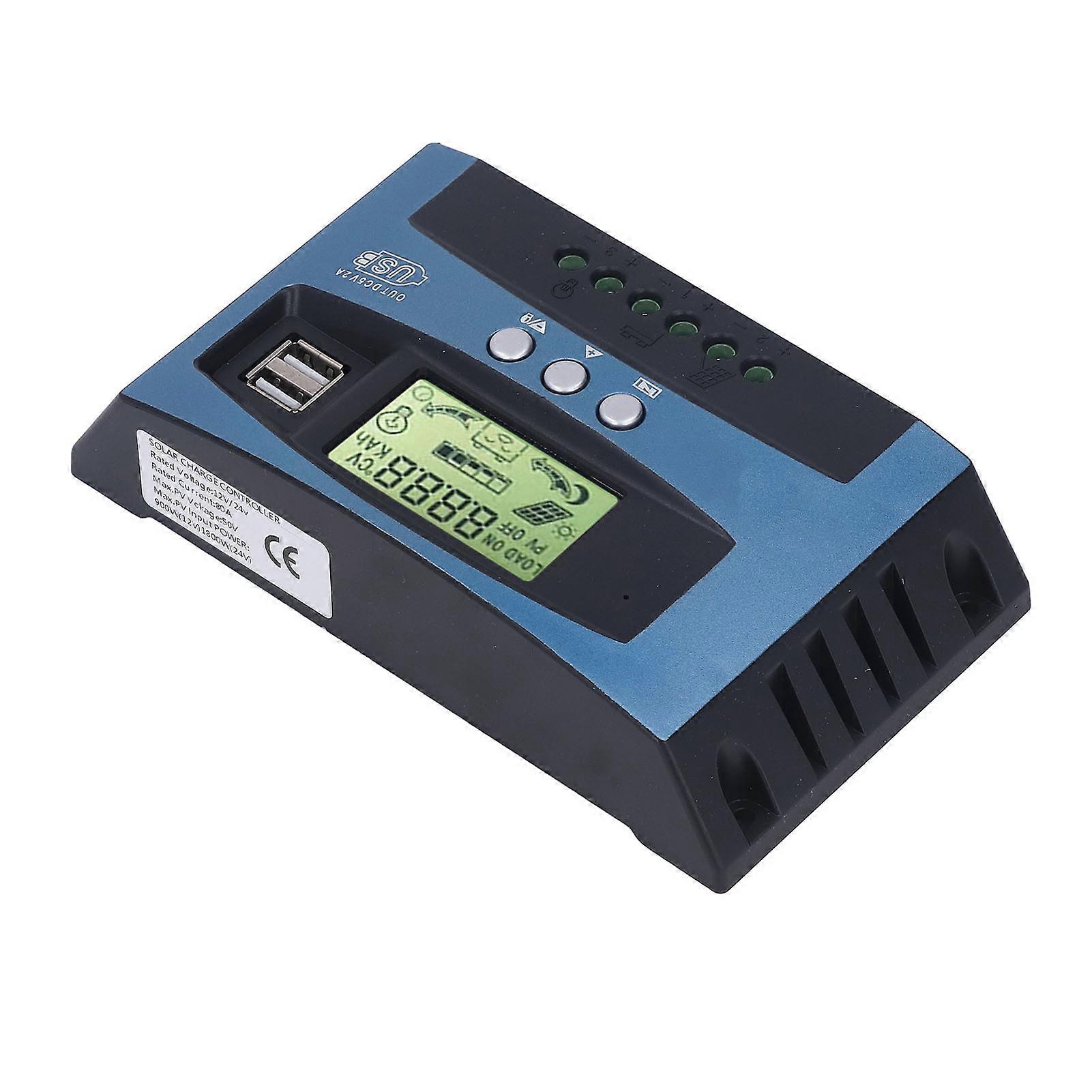 Solar Charge Controller MPPT Tracking Charging Real Time Digital Display Solar PV Charge Controller 12V 24V 80A