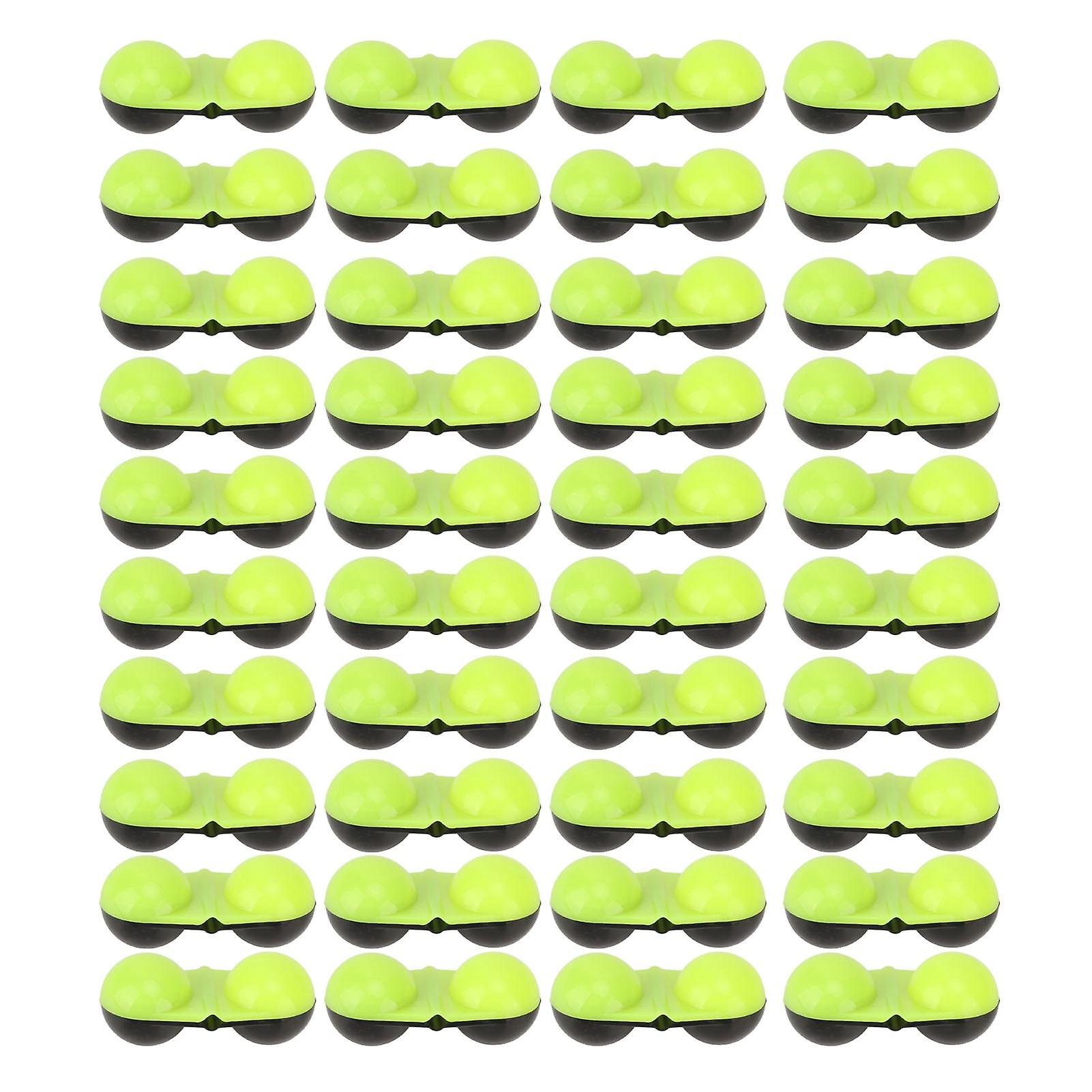 Lot de 40 hochets de pêche en plastique, doubles, alarmes, leurres, leurres, perles, noir et vert