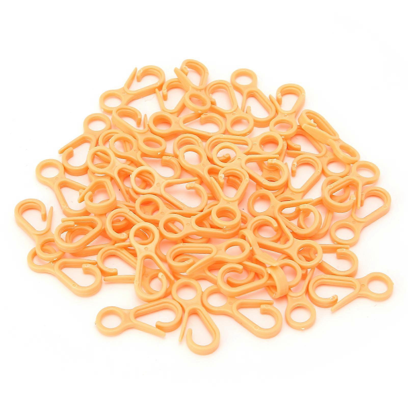 Orange Lobster Clasps - 50 Hard Plastic Hooks for DIY Crafts and Toys
