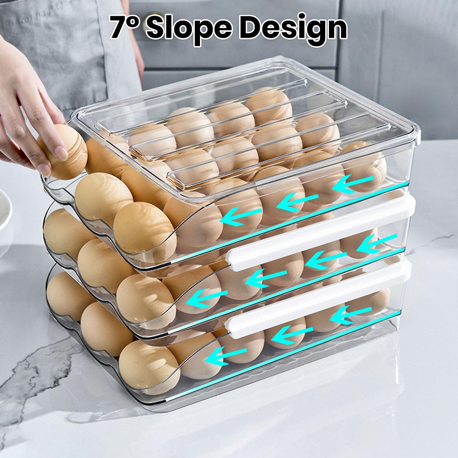 Egg Storage Box Keep Neat Transparent Automatic Scrolling Egg Storage Classification Fridge Egg Hold