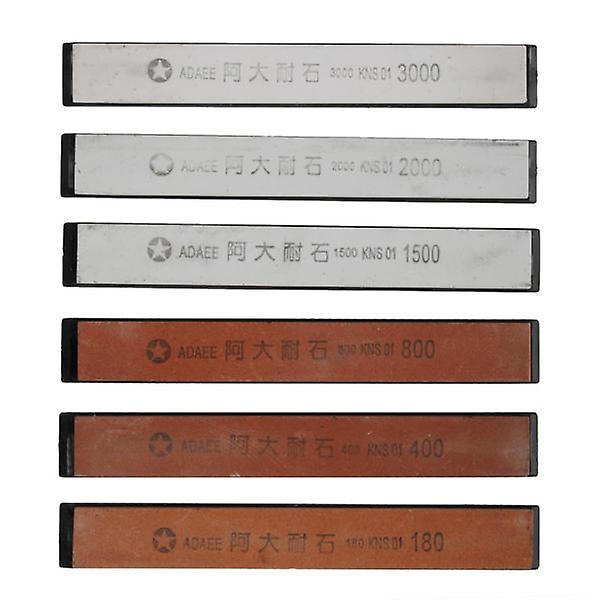 6Pcs 180# 400# 800# 1500# 2000# 3000# Oil Stone Edge Sharpener Stone