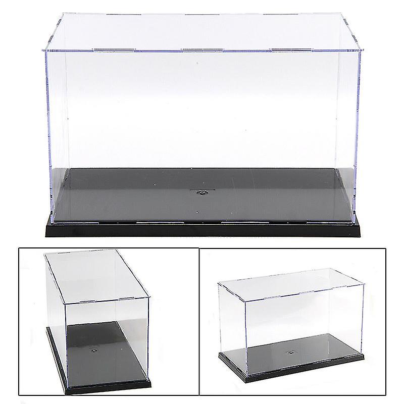 30cm Perspex Acrilic Display Case H Box Plastic Base Dustproof Figure Trophy