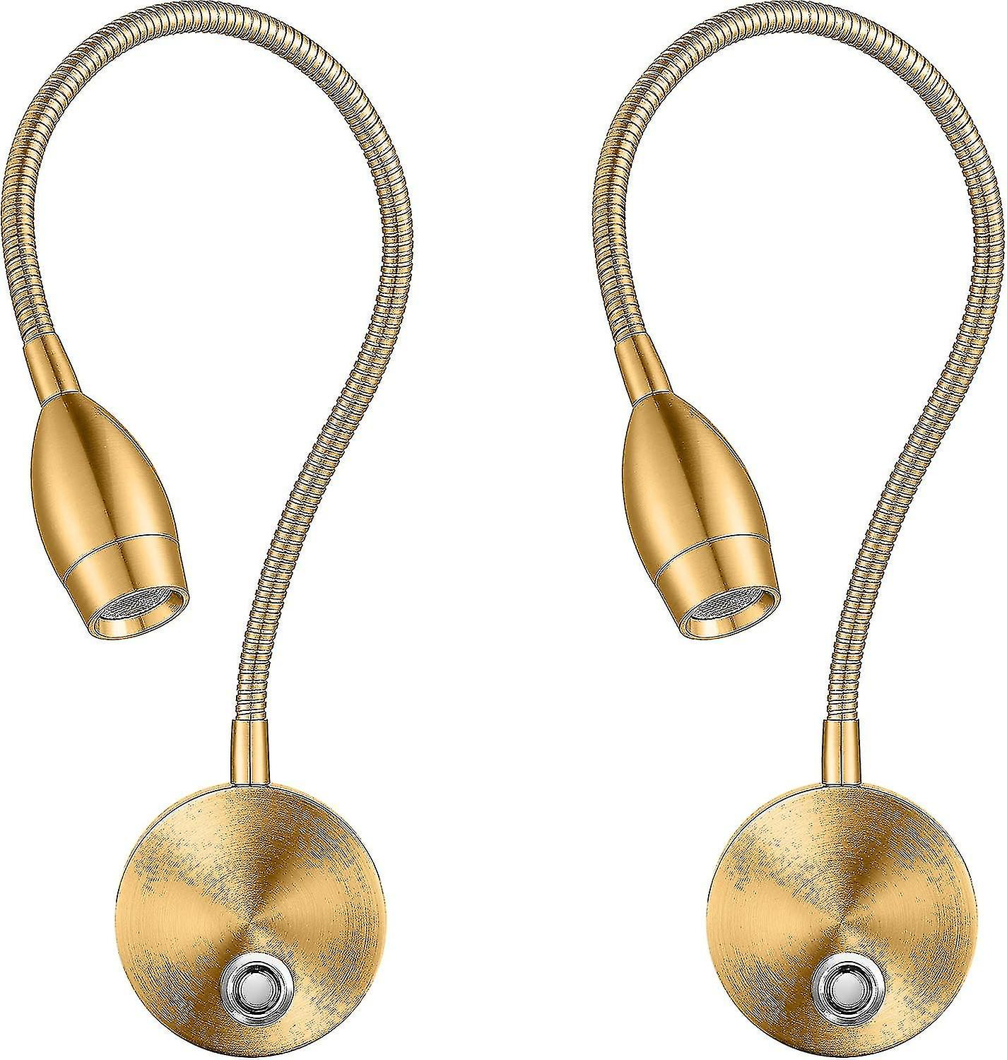 Lampade da lettura a led dimmerabili, luci da lettura per montaggio a parete per testiera del letto, collo d'oca flessibile con dimmer touch plug in cablato, modalità a 3 colori, confezione da 2