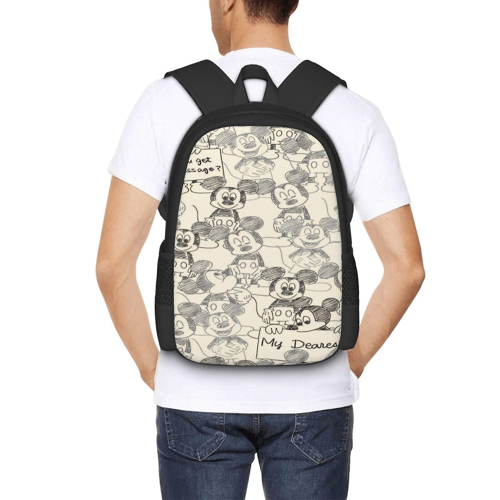 Mickey Mouse Backpack Large Capacity Laptop Bag Lightweight Adjustable Straps Casual Large Capacity