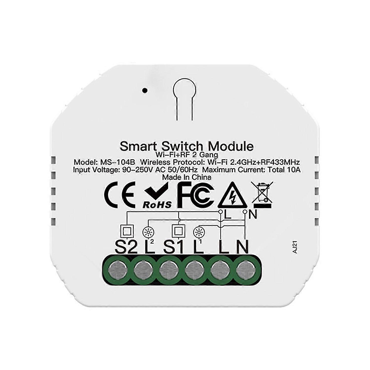Mini Smart Breaker Remote Control Voice Command Reset Function Wi-Fi 1/2/3 Gang Wall Switch Light Br