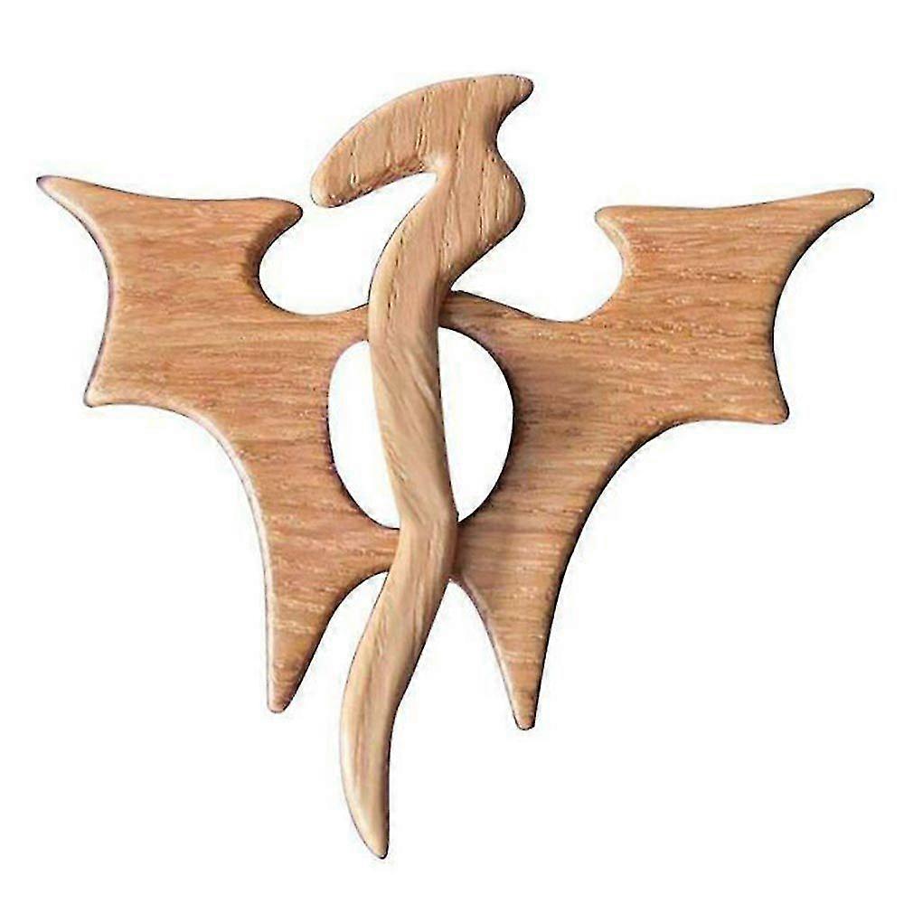 Brooch Pin Wooden Dargon Pattern Diy Crafts