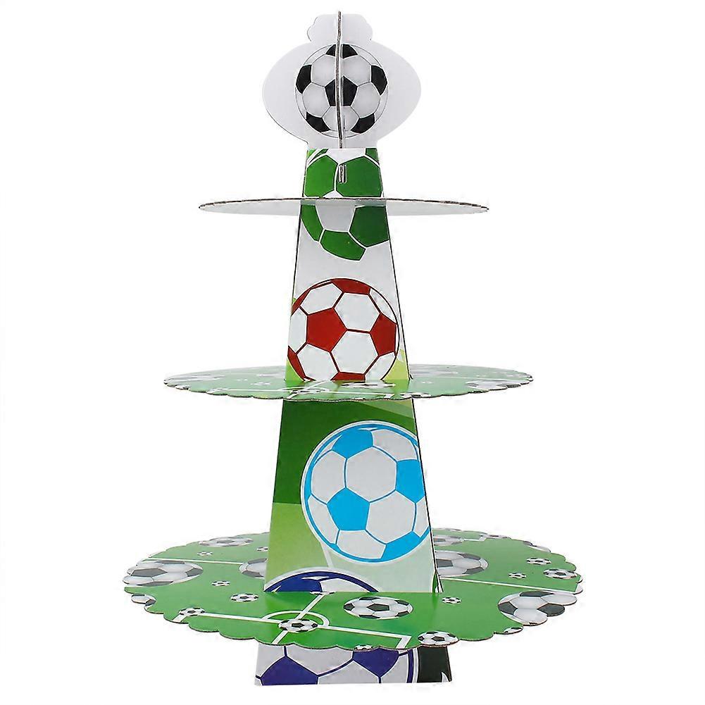 3-Layer Cardboard Football Cake Stand, Snack Table, Birthday Party, Cake Display Stand