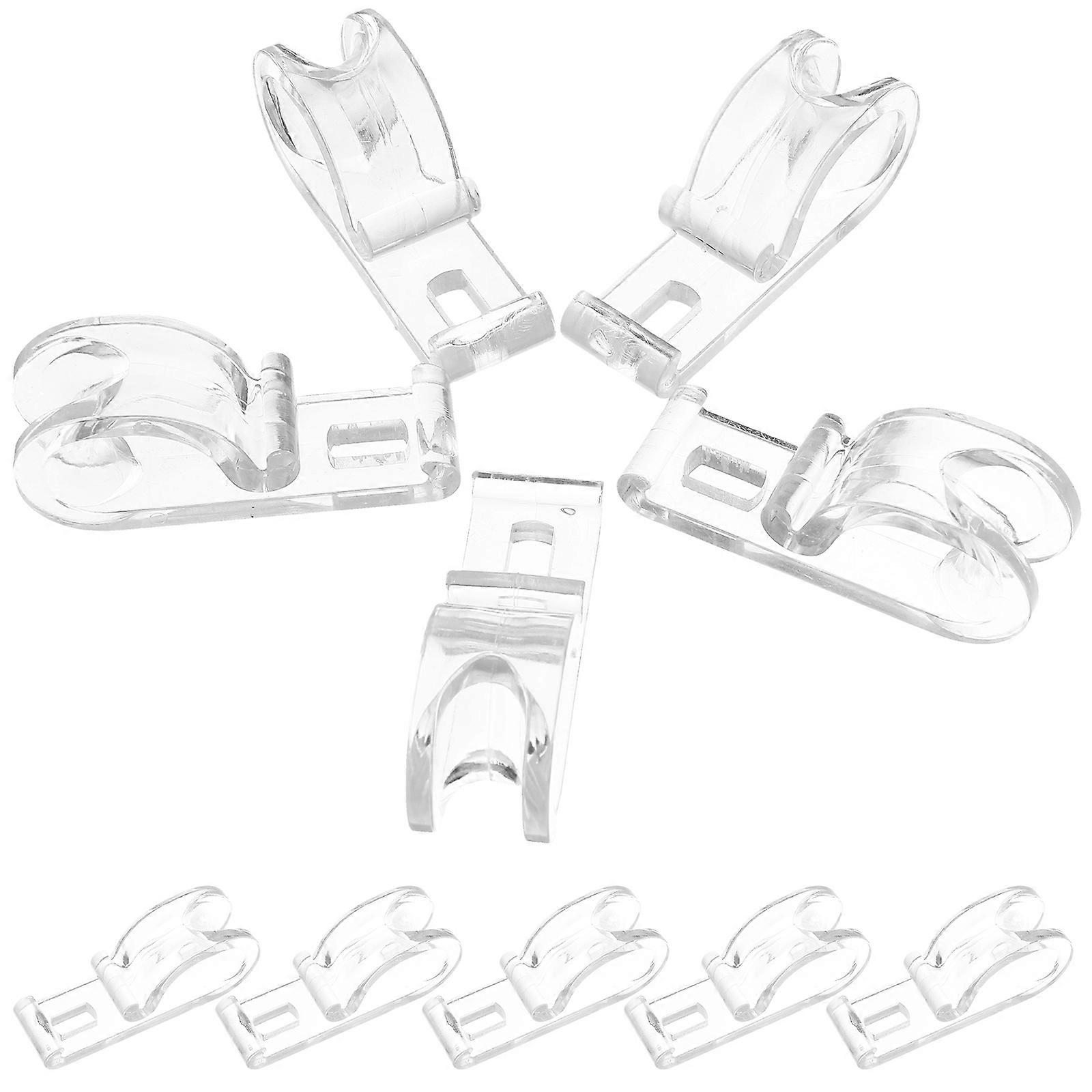 10pcs Curtain Clear P Clip Hooks Clear Safety Chain Guide Hooks Fixation Hooks