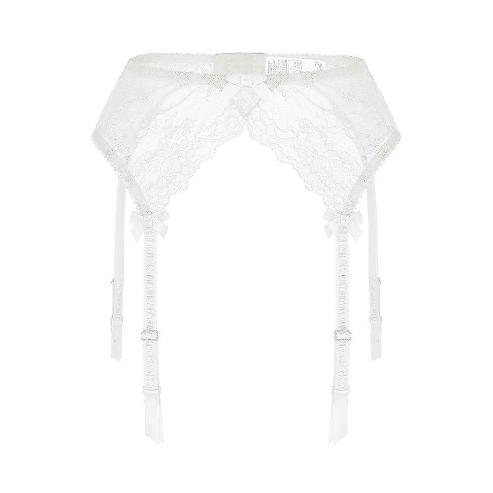 Women Lace Garter Belt Sexy Suspender Belts for Thigh High Stockings-xl-white