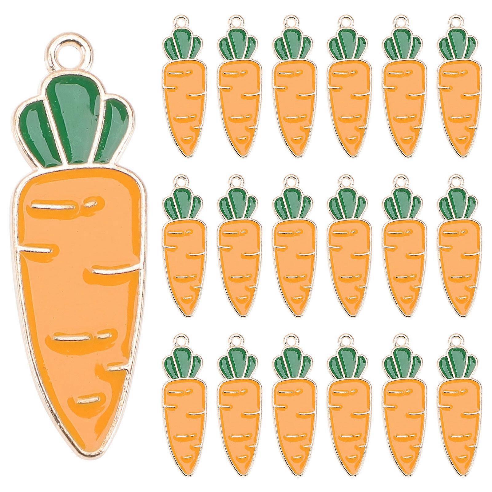 20pcs Easter Carrot Shape Pendants Easter Carrot Design Pendants Easter Jewelry Making
