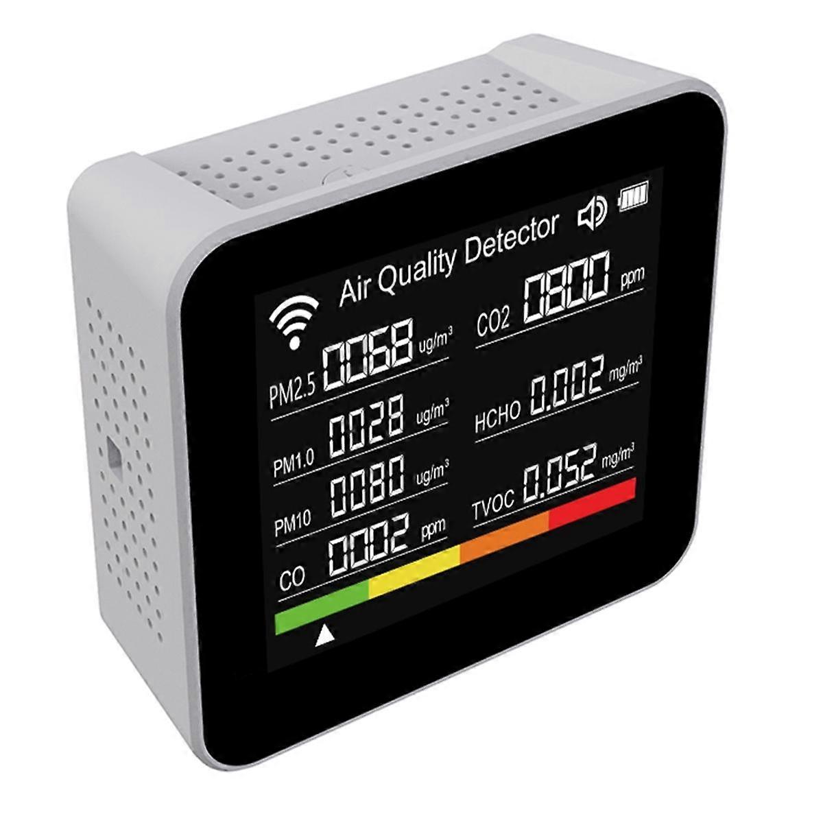 Detector de qualidade do ar Tuya WIFI 20 em 1 CO/CO2/TVOC/HCHO/PM2.5/PM1.0/PM10/Temp/Umidade, 5 subunidades