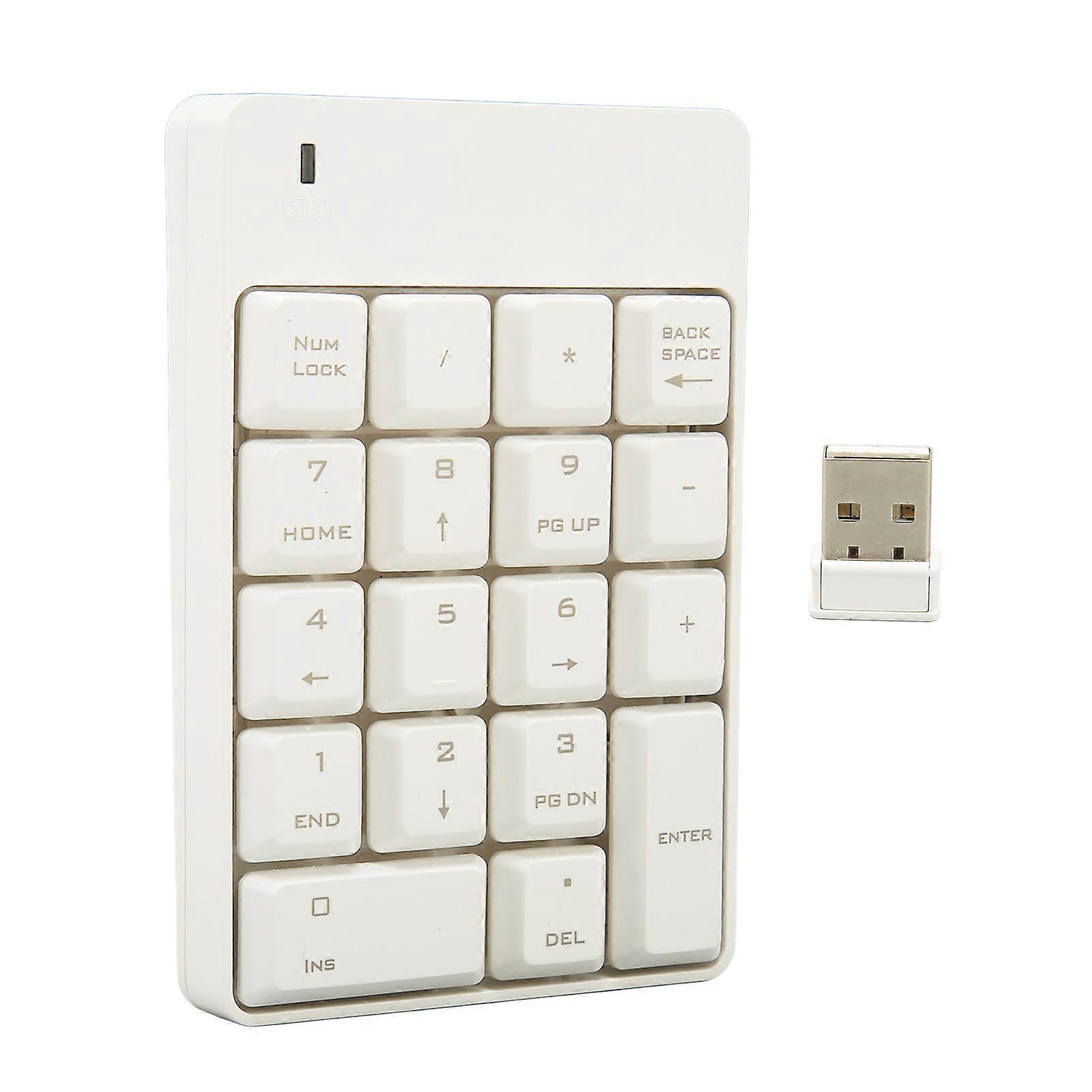 Numeric Keypad SK 51AG 2.4G Wireless 18 Keys Soft Press Touch USB Number Pad for Home Work Office White