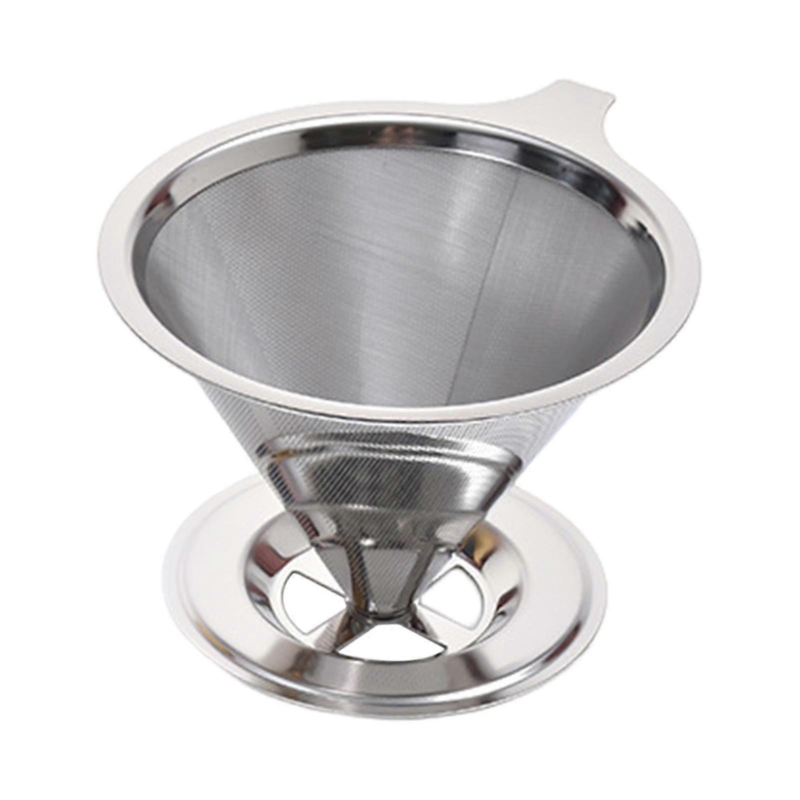Filtro de café de acero inoxidable, reutilizable, sin papel, para el hogar.