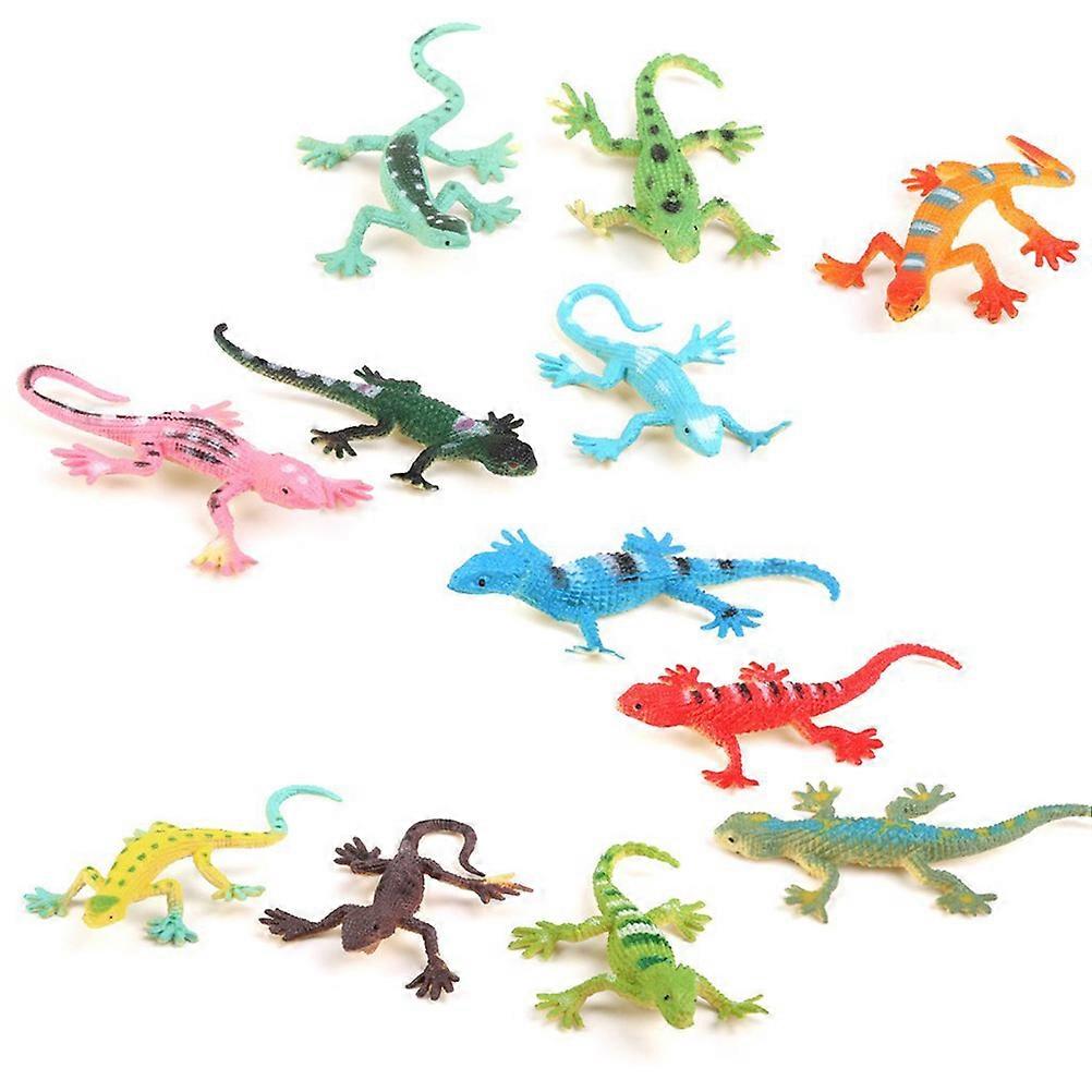 12pcs Model Plastic Lizard Figures Kids Toy Set Party Tricks
