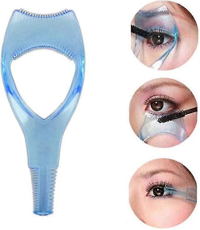 3 Pcs 3 In 1 Eyelashes Tools, Shield Applicator Guard Eyelash Guide For Makeup Clear Plastic Eyelash Card (blue)