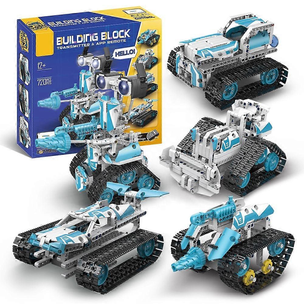 720pcs APP programming remote control robot bricks toy 5 in 1 rc car building blocks STEM toy rc robot engineering building kits