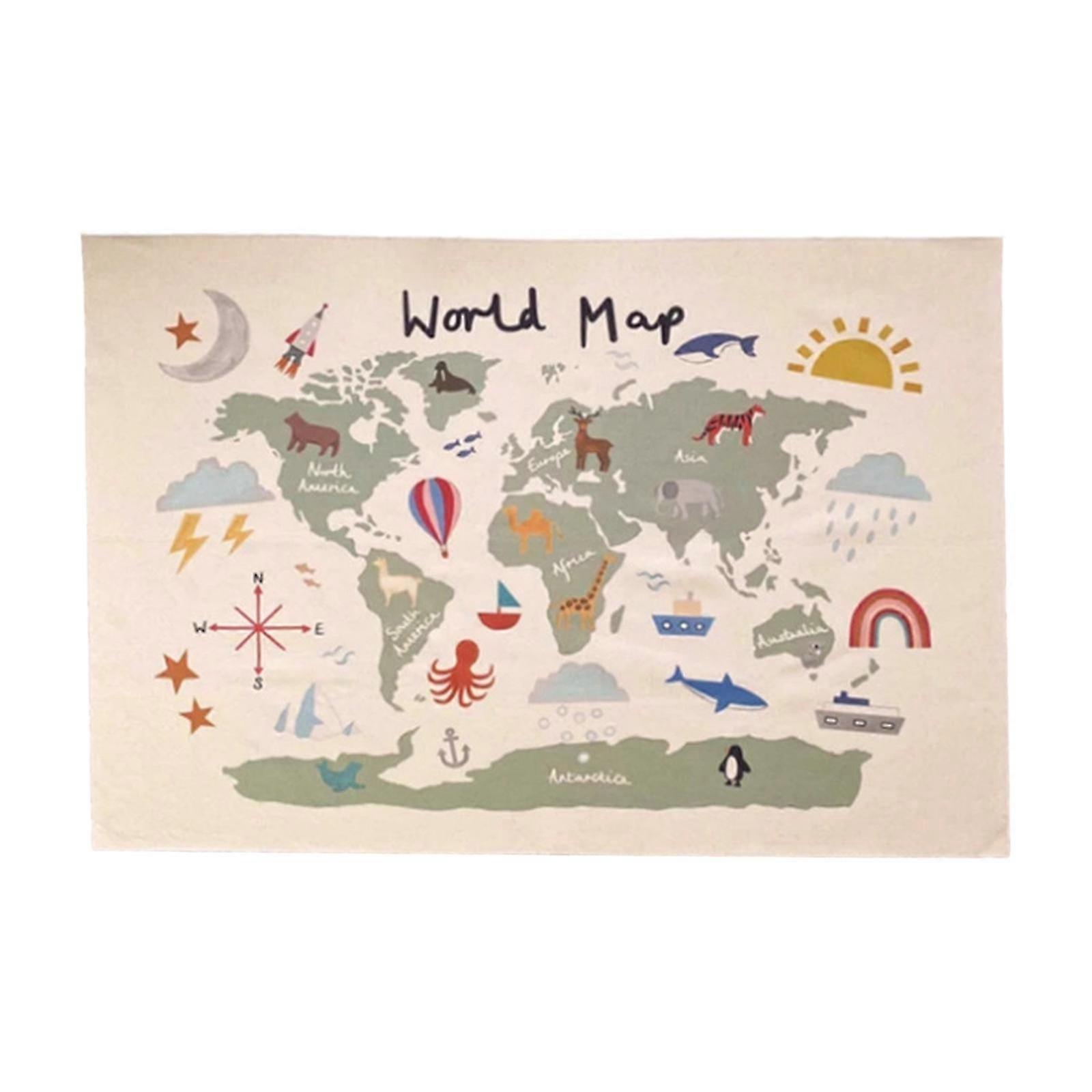 Map Hanging Art Background Maps For Kids Decoration 31*23in