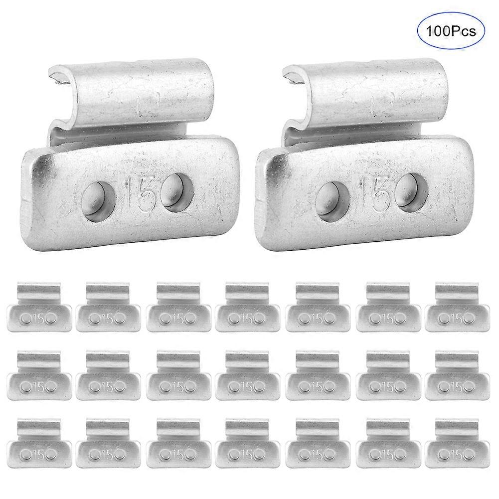 15g 0.53oz 100pcs P Style Radgewicht Aluminiumlegierung Clip On Counterbalance für Stahlräder YEMAA