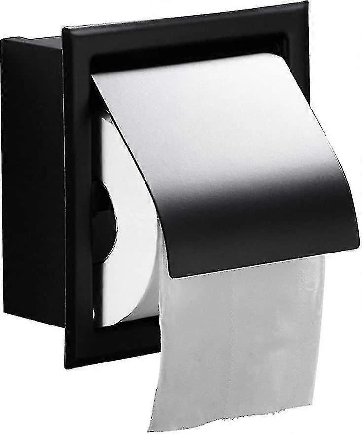 Matt svart toalettrullholder i rustfritt stål til badet