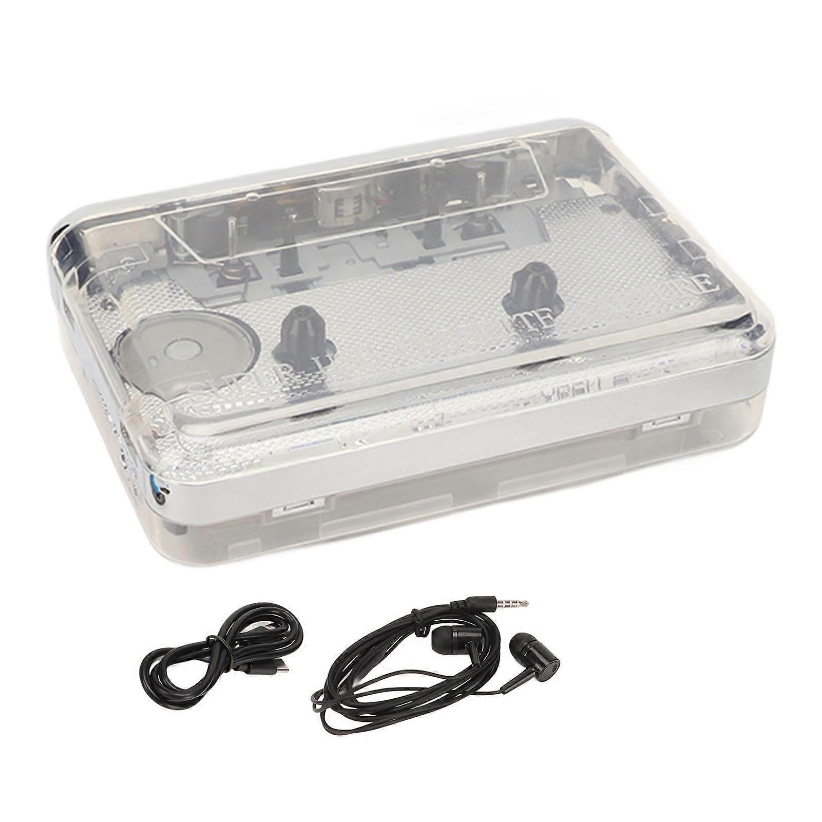 Cassette to MP3 Converter Retro HiFi Stereo Sound USB Cassette Tape Player with Transparent Shell NO.9671