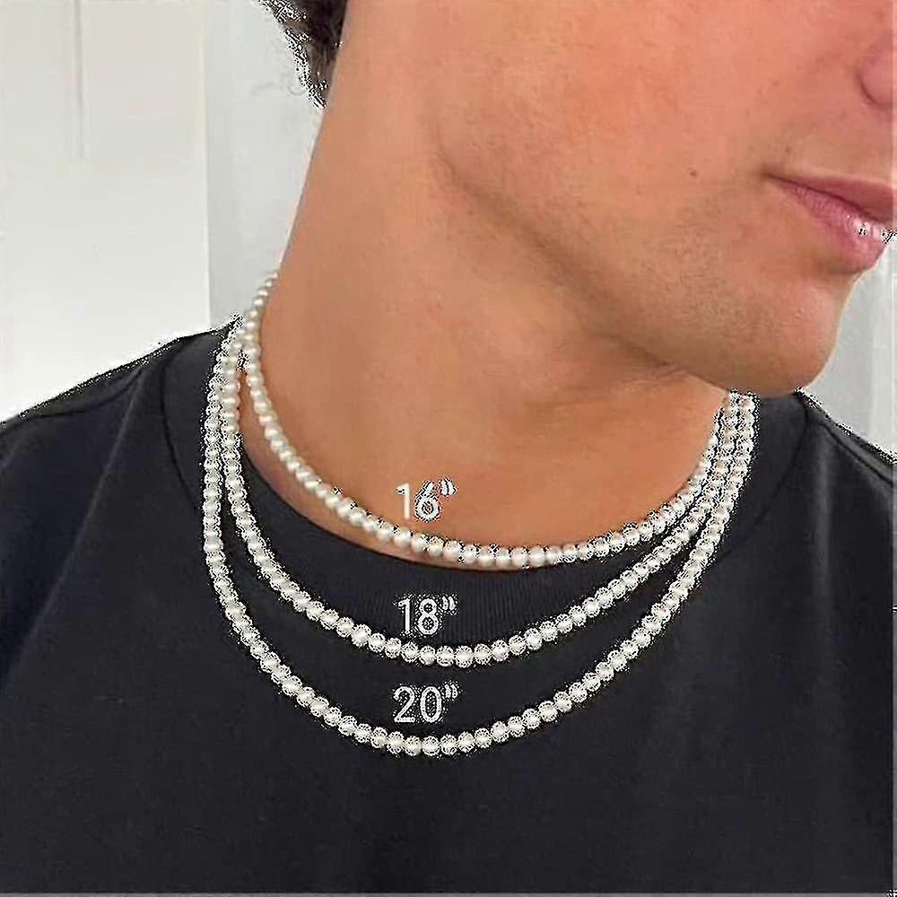 Perlenkette Männer Einfache Handgemachte Strang Perlenkette (45cm)0 - xinxx