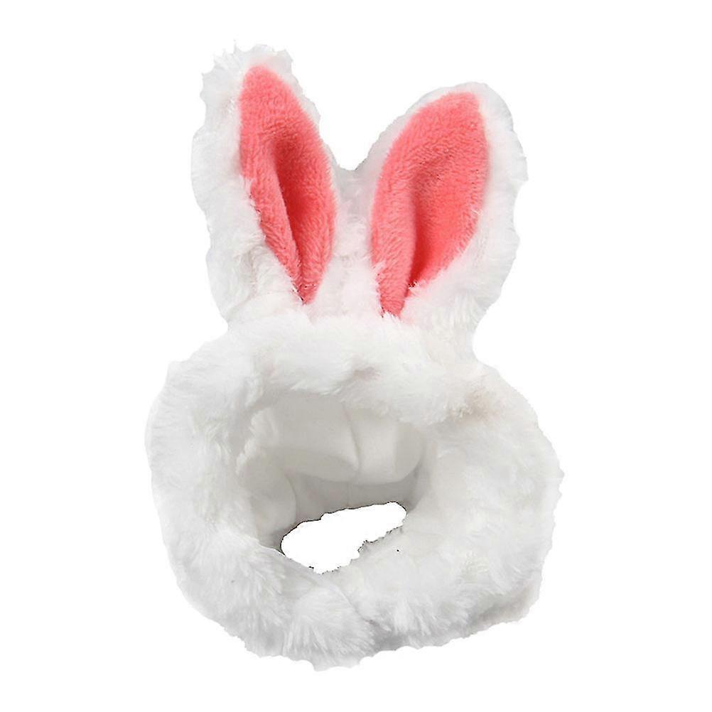愛らしいウサギの耳の頭飾り暖かいペットのヘッドウェアペット用品 子猫ハムスター小さな犬(赤)