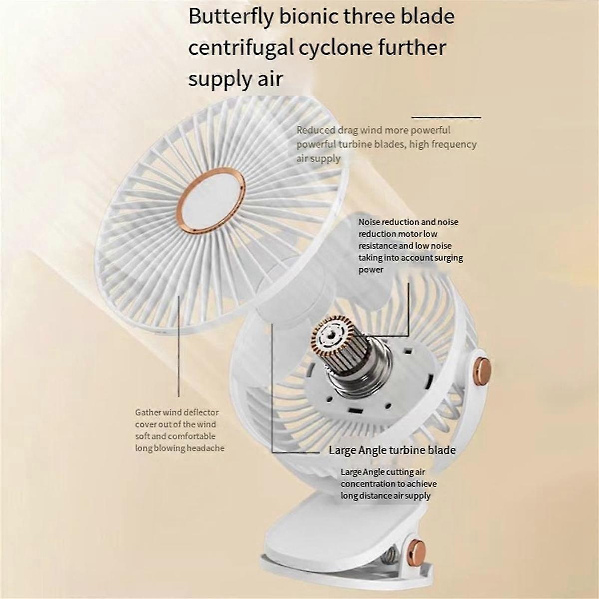 6 Inches Clip Fan Plug-in Usb Rechargeable Strong Wind Power Mini Mute Portable Desktop Office Fan