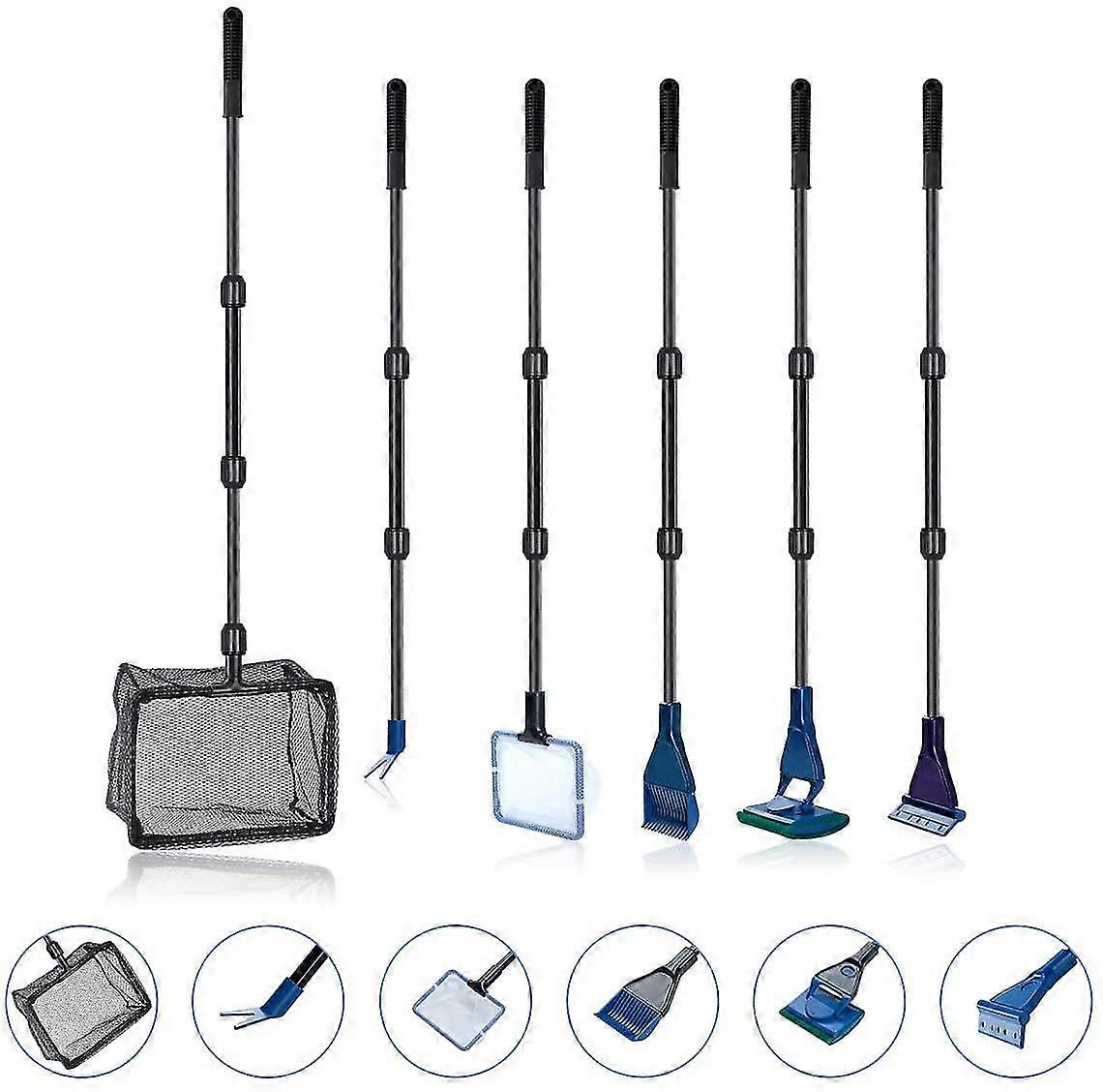 6 In 1 Rium Glass Tank Cleaning Kit, Net Tool Set, For Tank