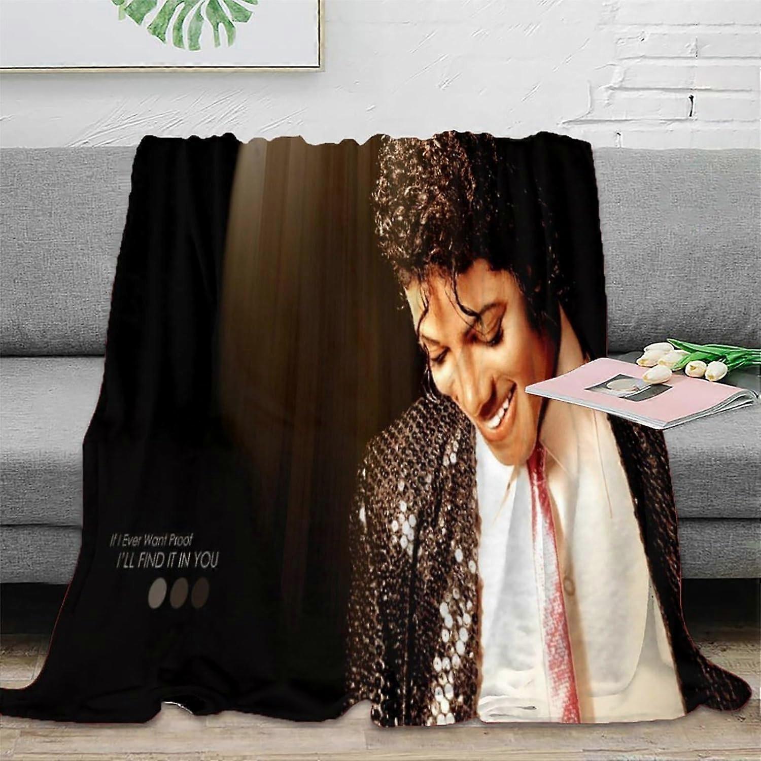 Mantas de Flanela Fleece Quentes Michael Jackson Mantas para Sofá Quarto Sofá Viagem Crianças Cobertores de Microfibra Fleece Fofos - Macio, Leve G-1