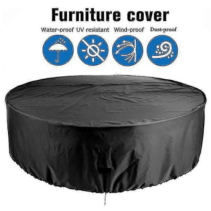 Housses de meubles de patio, couvertures de meubles d’extérieur imperméables à l’eau Couverture de table ronde Couverture robuste Toile robuste résistante aux UV Anti-décoloration anti-décoloration