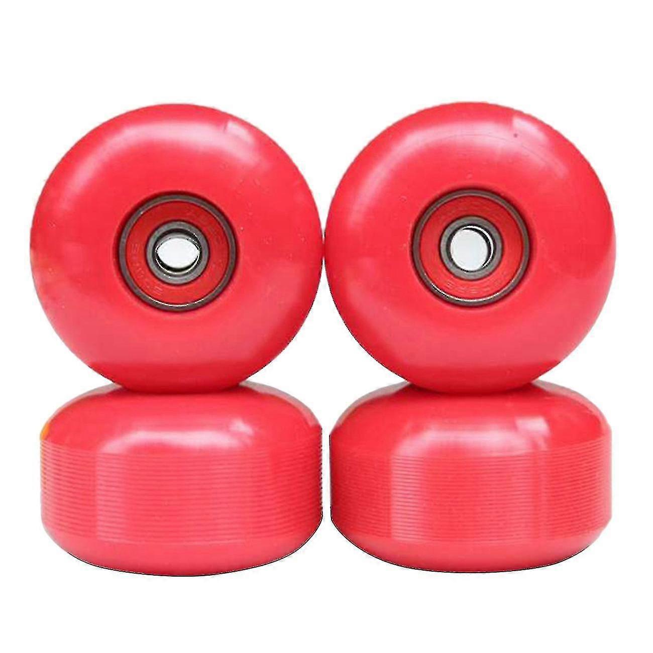 4pcs Pu Skateboard Wheels 52mmx32mm High-density 8pcs Bearings,red