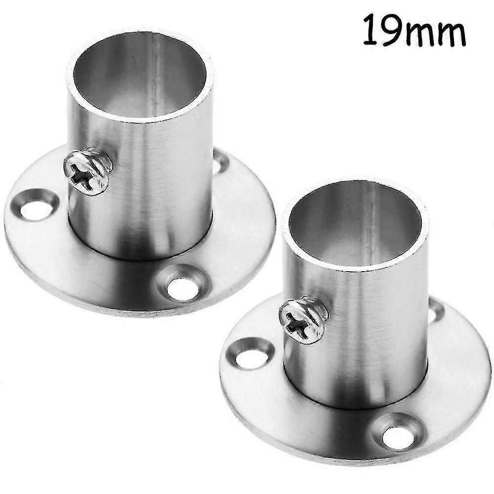 Rod Holder Base Flange Set Stainless Clothes Rail Bracket-small Size-