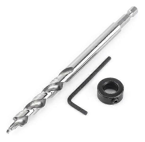 Hexagonal Twist Drill With Depth Stop, Woodworking Miter Drill Bit Step Drill Bit