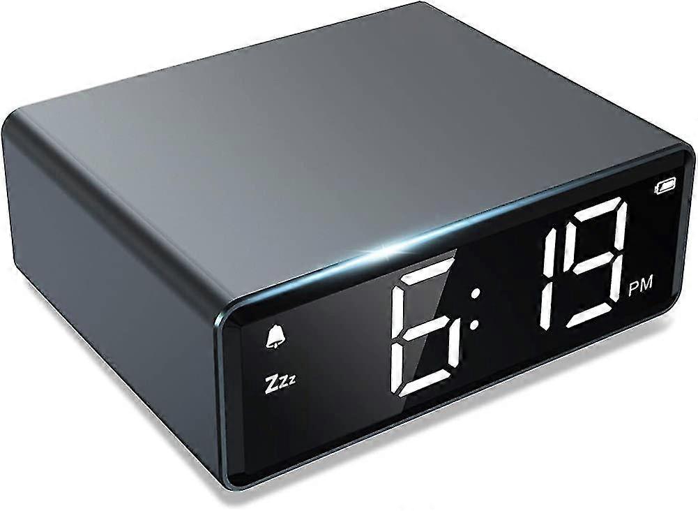 Alarm Clock- Digital Small Metal Clock 4 Brightness Led With Easy Alarm Snooze Gift