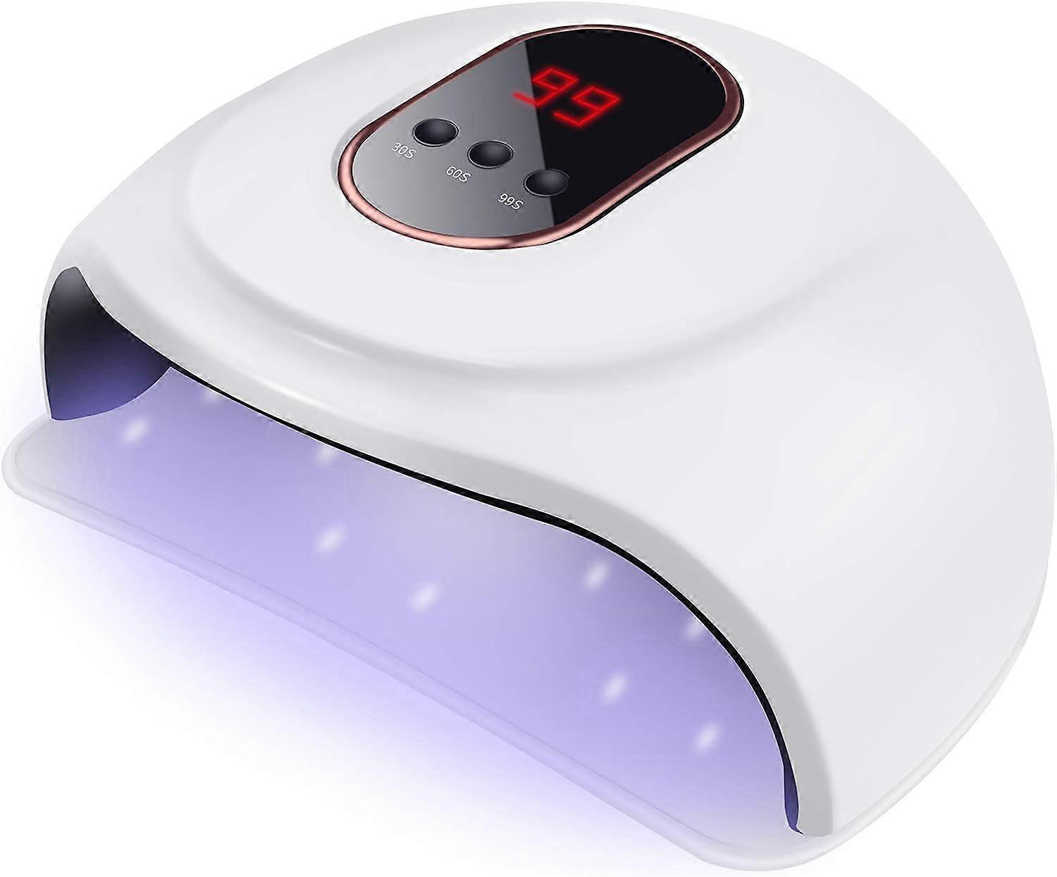 UV Lamp Nail Dryer, Nail Lamp with 18 LED Lamp Beads, 72W UV LED Nail Dryer with 3 Timer 30/60/99S Fast Drying for Semi-Permanent Nail Polish, Gel and