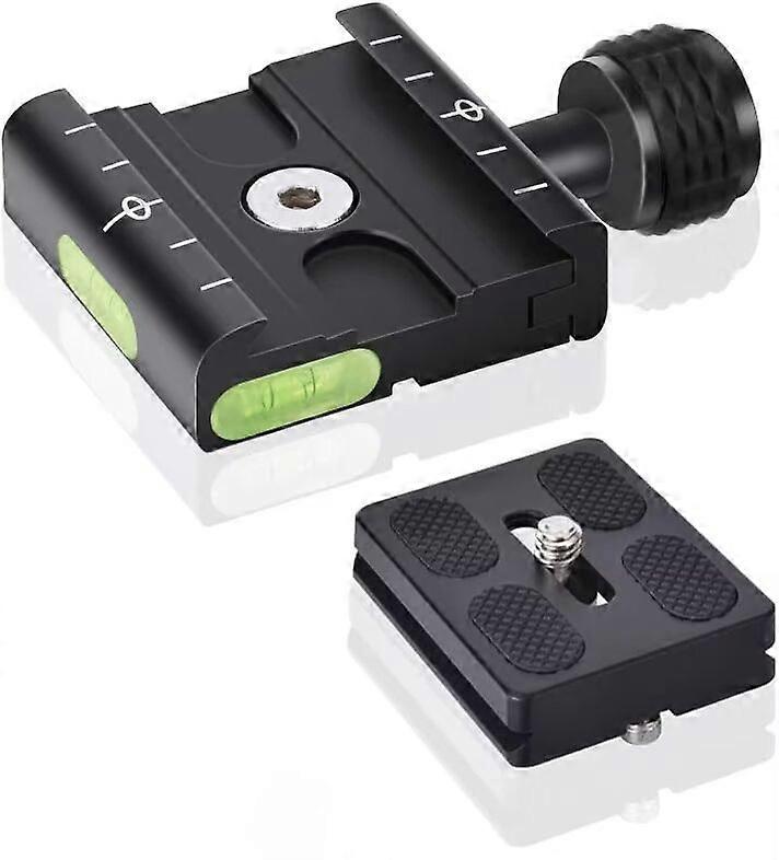 Universal Quick Release Plate, 50mm Quick Release Plate QR Plate Aluminum Alloy Built-in Bubble Level with Compatible for Tripod Monopod Ball Head Cam