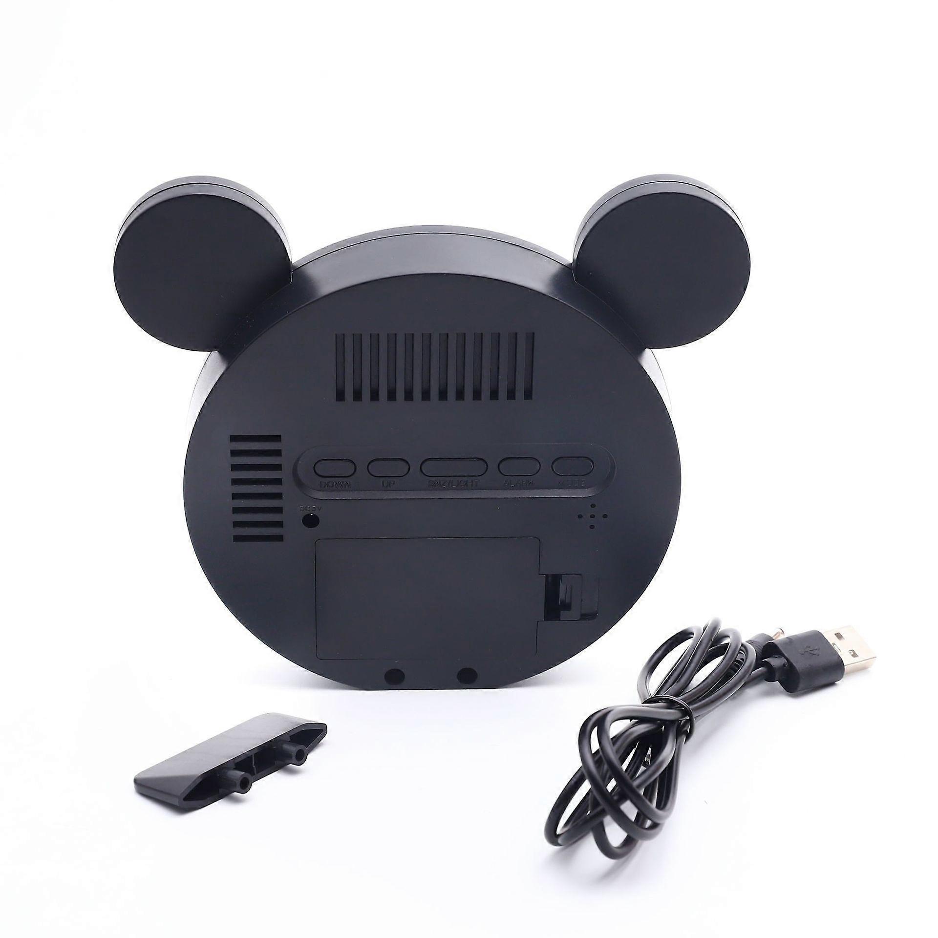 Mirror Clock, Stylish Ear Design Mirror Digital Alarm Clock LED T