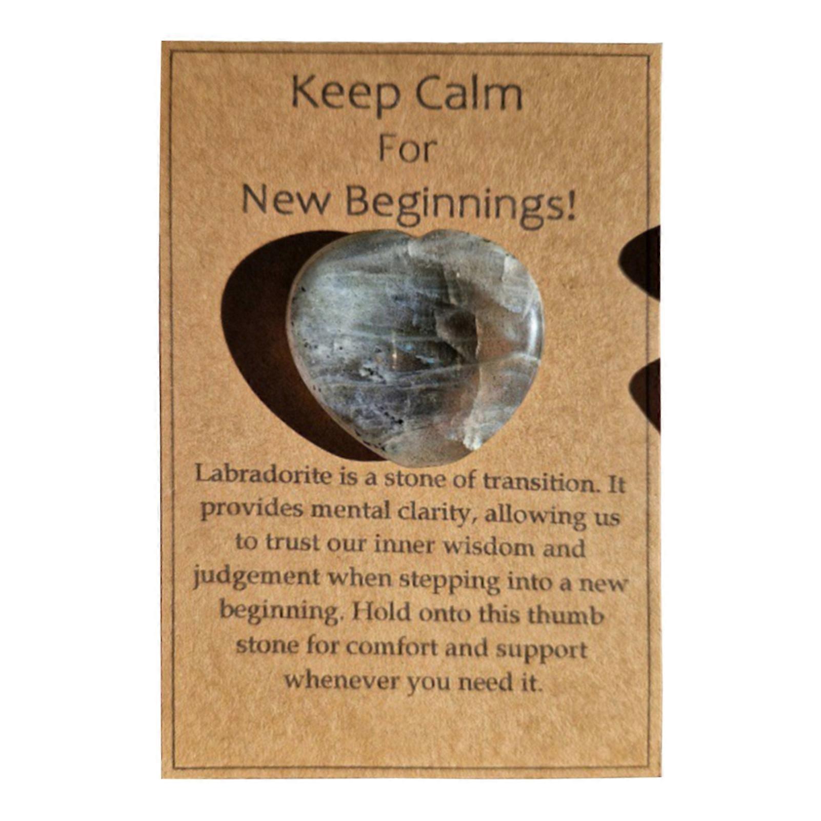 Mother Day Card Gift with Heart-Shaped Stone Good Luck Support Greeting Card Faux Crystal Birthday Day Gift