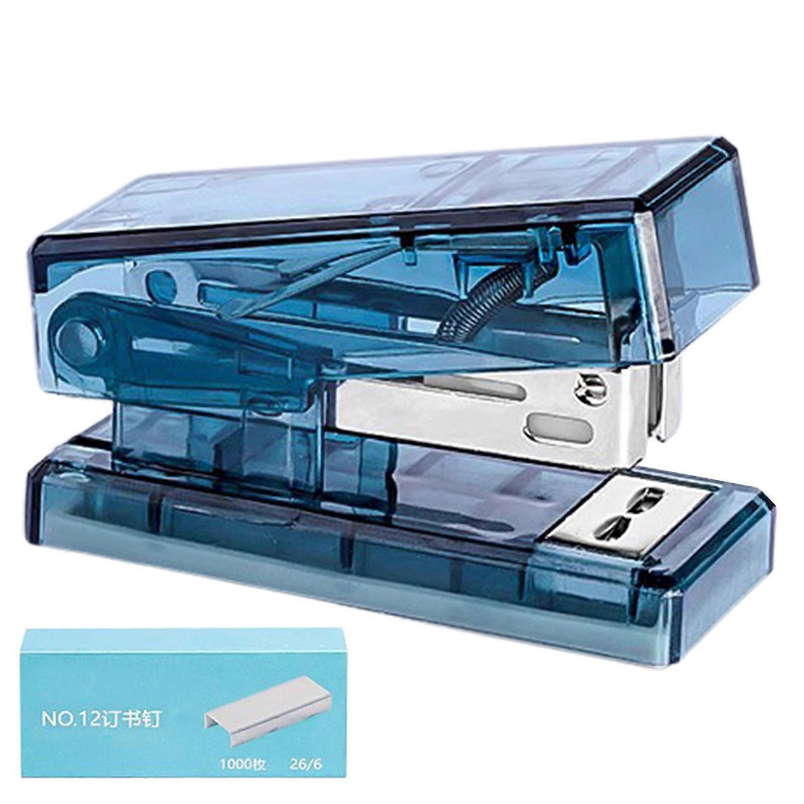 Stapler Transparent Labor-saving Flexible with Staples Book Order Plastic Mini Size Binder Desktop Stapler School Supplies Kaesi