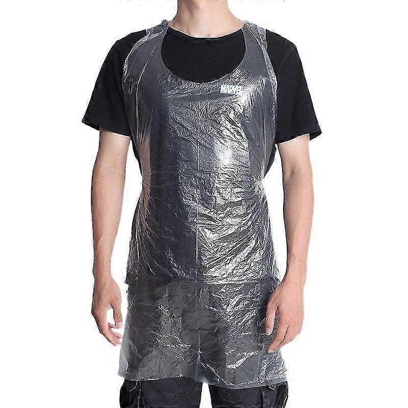 100pcs 일회용 플라스틱 두꺼운 오염 방지 내유 주방 요리 앞치마, 75 x 100 cm