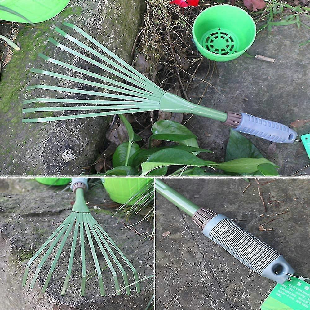 Metal Garden Rake Nine Teeth Rake Grass Rake Leaves And Flowers Iron ...