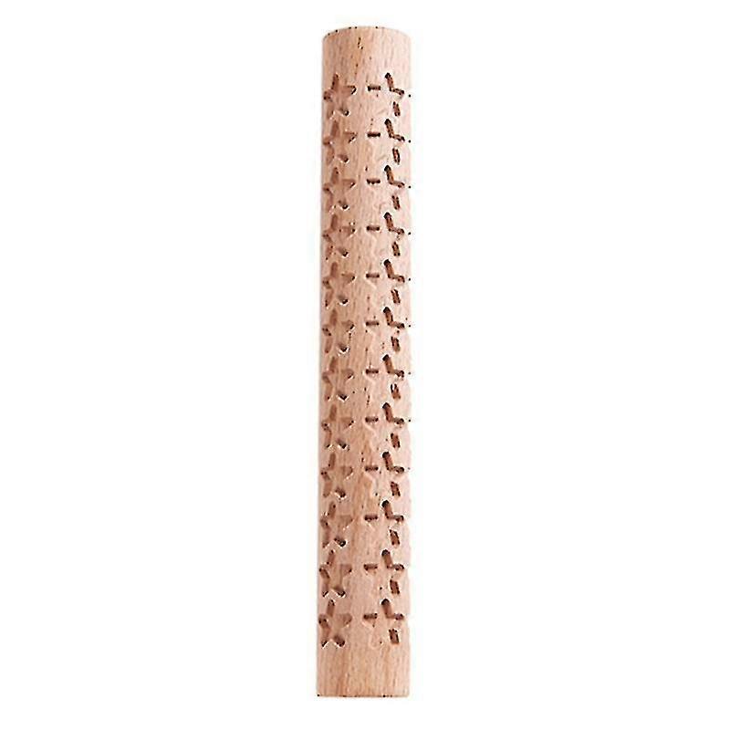 Embossing Rolling Pin Christmas Theme Pattern Engraved Wooden 3d Roller Tools