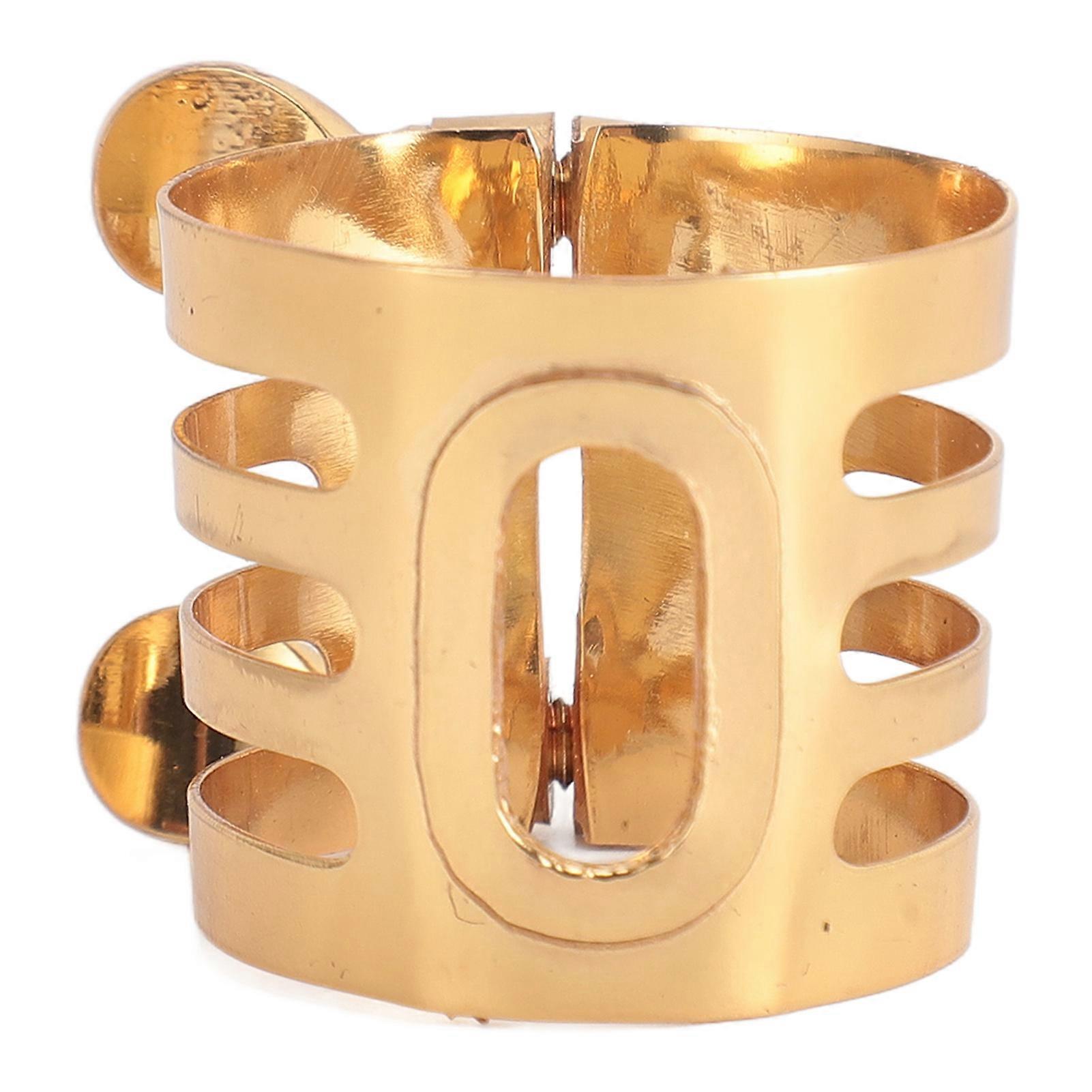 Tenor Saxophone Ligature Metal Double Screw Versatile Carving Accessory Brass Tenor Saxophone Mouthpiece Ligature Golden