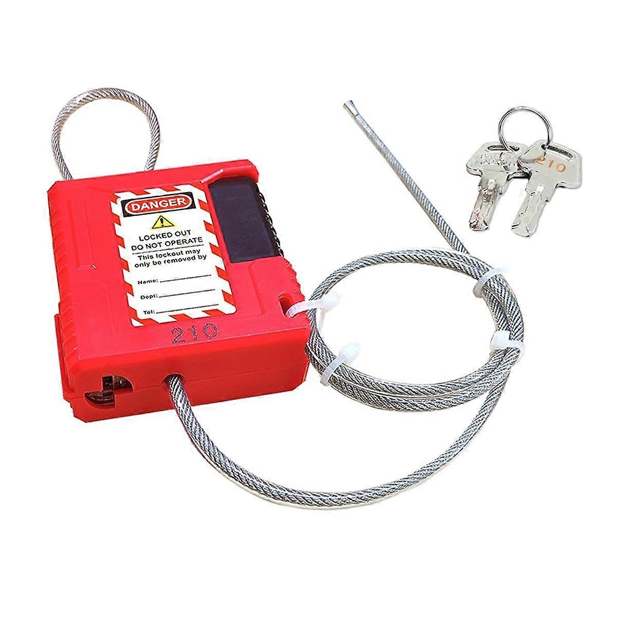 Lockout Tagout Cable Lock - 3.3ft Adjustable Cable Lock, Steel Cable Lock with Vinyl Coating, -Cabl